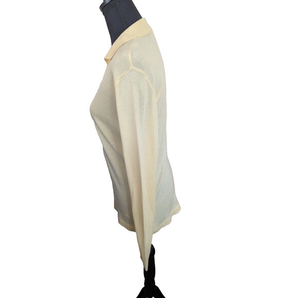 Babe Didrikson Vintage Womens Sweater 100% Cashmere Yellow Preppy Golf Medium - Picture 4 of 11